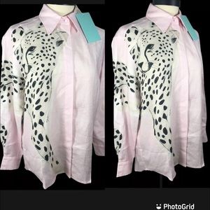 Fabio Yukio Cheetah Linen Shirt Button up Summer 22’ Oversized Fit